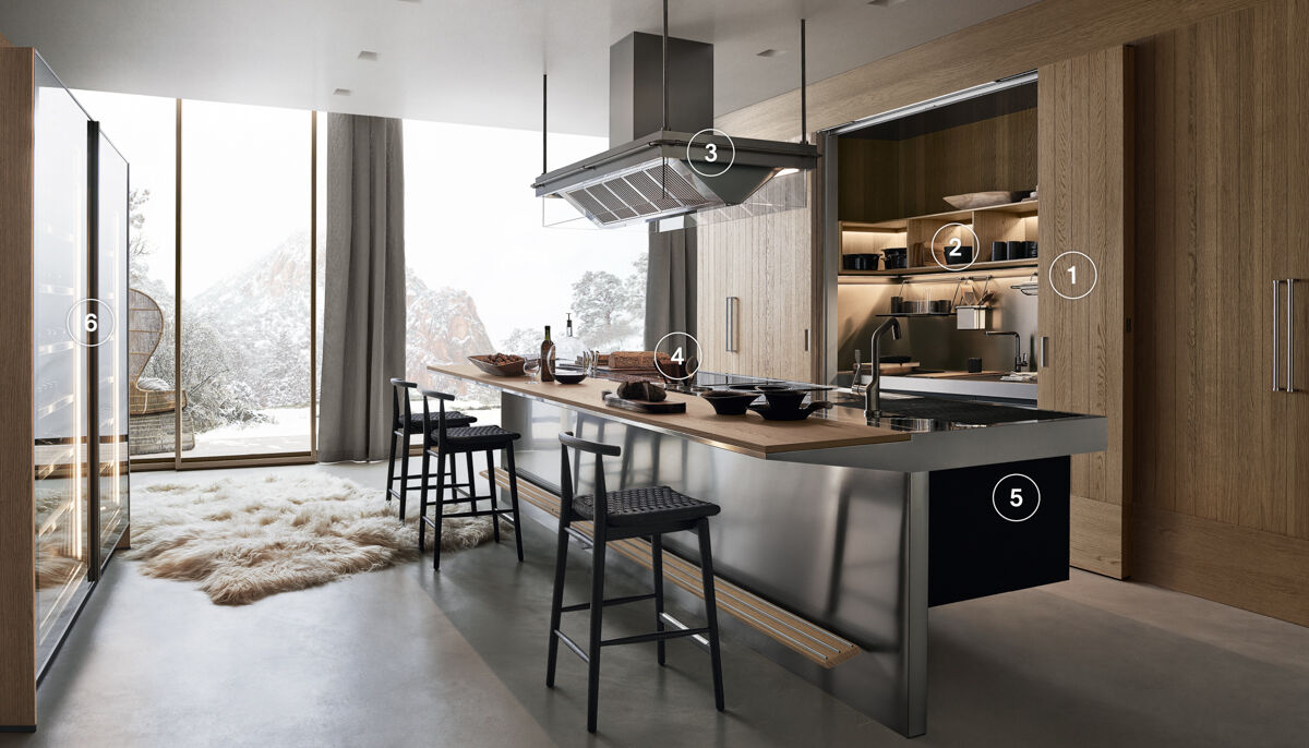 Итальянская кухня Arclinea Lignum et Lapis, Vina