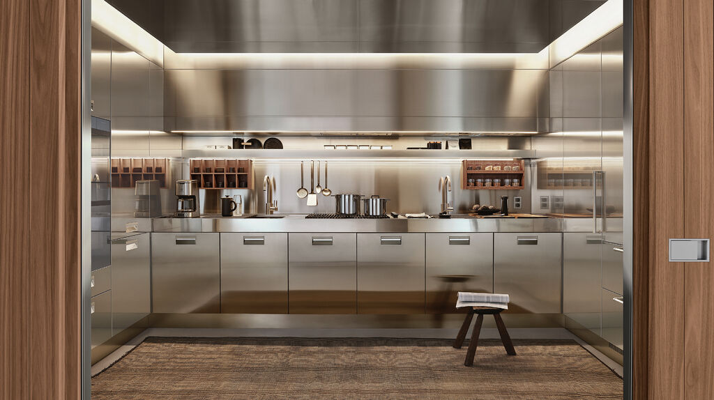 Аксессуары между столешницей и настенным блоком