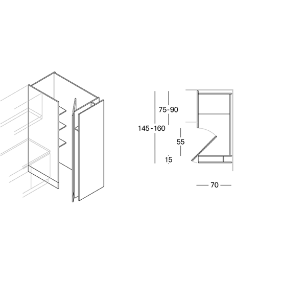 ВЫСОТА БЛОКА H 198-222 СМ