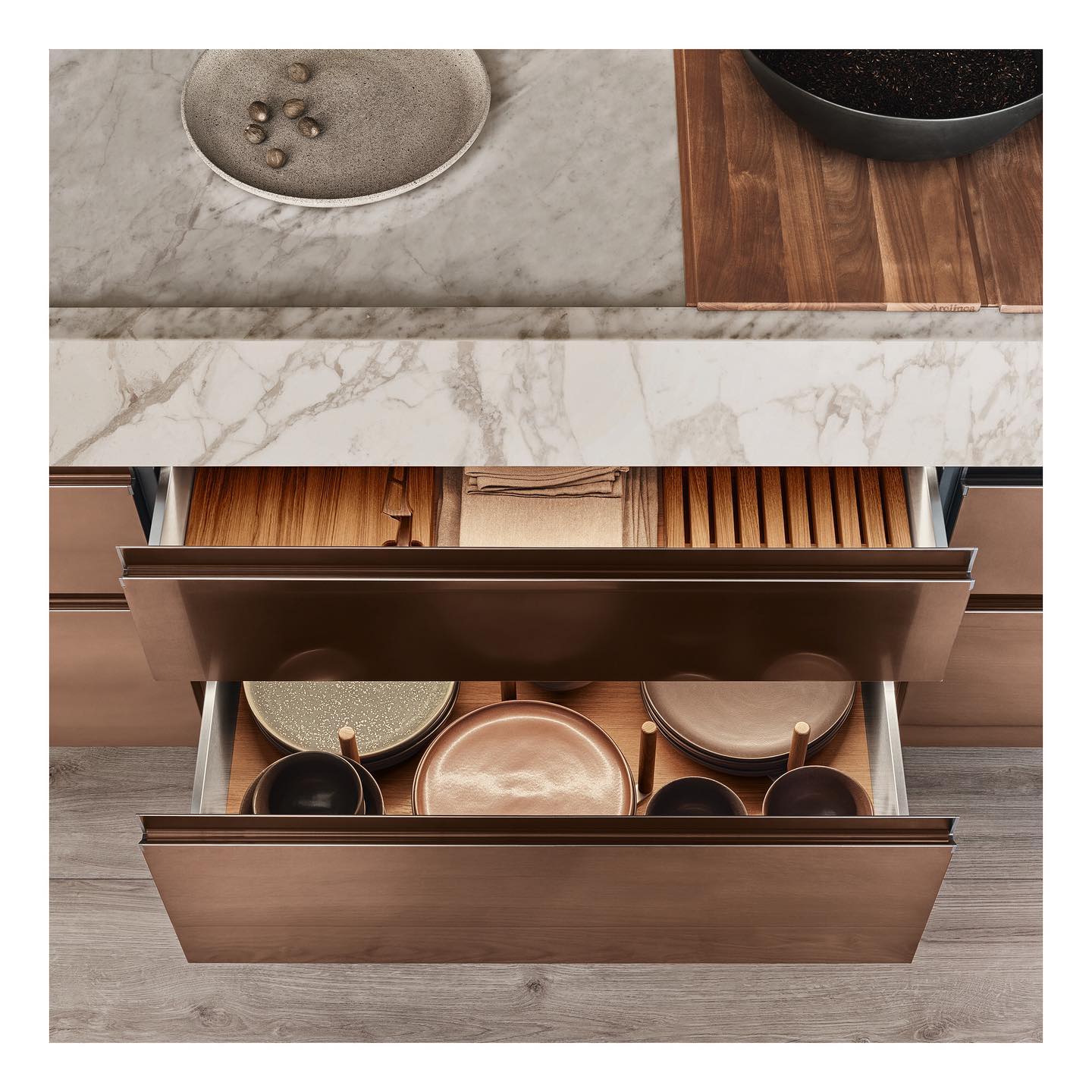 Системы хранения в кухнях Arclinea: эргономика и эстетика